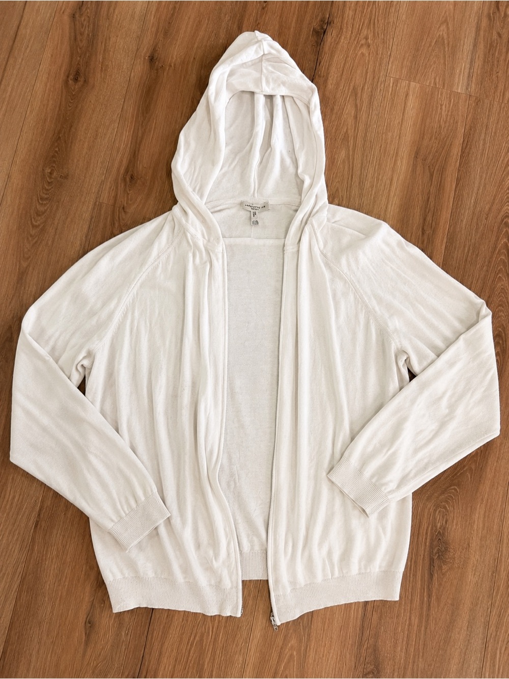 Lafayette 148 New York White Open-Front Cardigan Zip Up Lightweight Jacket